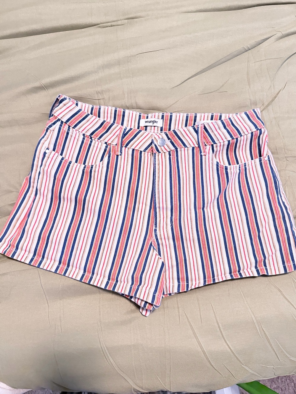 Wrangler Striped Denim Shorts Women's 30 Western Retro